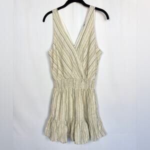 American Eagle Outfitters Green Striped Cotton Blend Romper Size Medium NWT